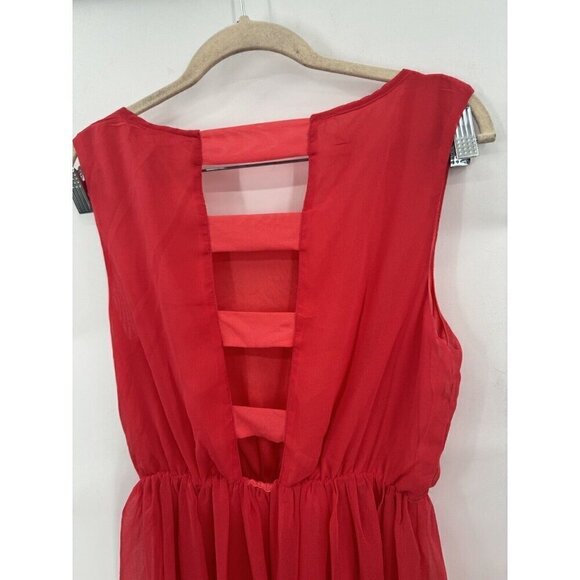 NEW L’atiste Red High Low Feminine Romantic Women Medium Cocktail Summer Dress - Picture 10 of 10